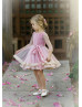 Blush Pink Tulle Layered Flower Girl Dress With Lace Hem